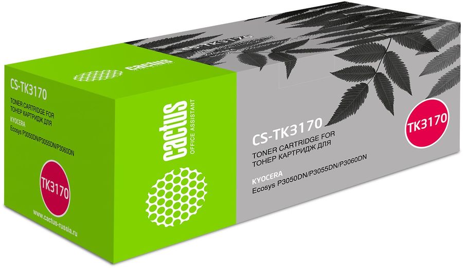 Картридж лазерный Cactus CS-TK3170 TK-3170 черный (15500стр.) для Kyocera Ecosys P3050dn/P3055dn/P3060dn