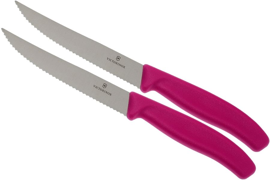 Набор ножей Victorinox Swiss Classic (6.7936.12L5B) для пиццы компл.:2предм. розовый блистер