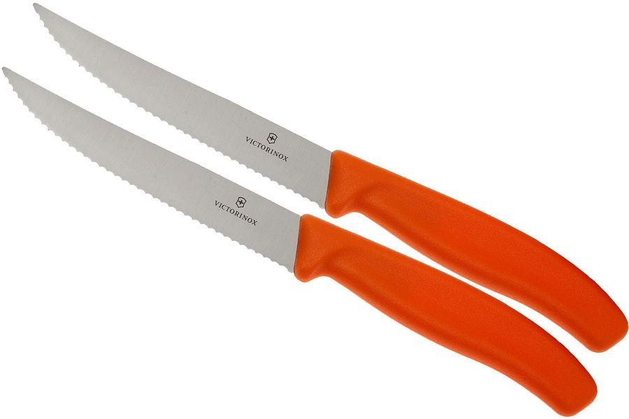 Набор ножей Victorinox Swiss Classic (6.7936.12L9B) для пиццы компл.:2предм. оранжевый блистер