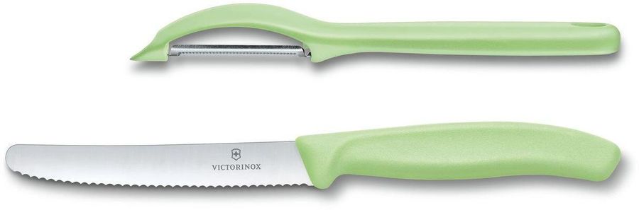 Набор ножей кухон. Victorinox Paring Set (6.7116.21L42) компл.:1предм. овощеч. зеленый карт.коробка