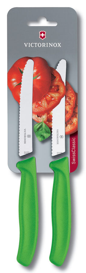 Набор ножей кухон. Victorinox Tomato and Table Knife Set (6.7836.L114B) компл.:2предм. салатовый блистер