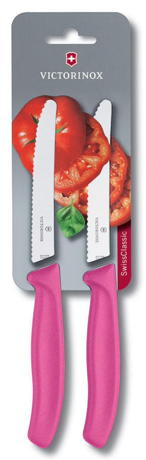 Набор ножей кухон. Victorinox Tomato and Table Knife Set (6.7836.L115B) компл.:2предм. розовый блистер