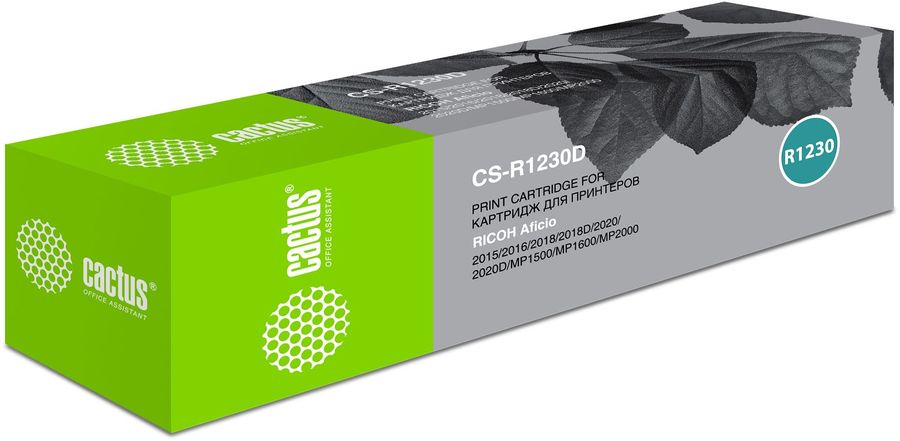 Картридж лазерный Cactus CS-R1230D 1230D черный (9000стр.) для Ricoh Aficio 2015/2016/2018/2018D/2020/2020D/MP 1500/MP 1600/MP 1600L/MP 1900/MP 2000/MP 2000L/MP 2000LN