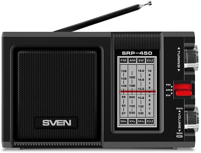 Радиоприемник портативный Sven SRP-450 черный USB