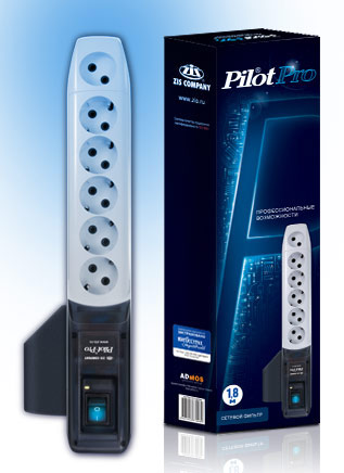 Сетевой фильтр Pilot PRO 1.8м (6 розеток) серый (коробка)