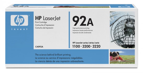 Картридж лазерный HP 92A C4092A черный (2500стр.) для HP LJ 1100/3200