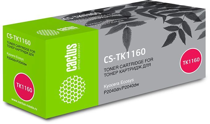 Картридж лазерный Cactus CS-TK1160 TK-1160 черный (7200стр.) для Kyocera Ecosys P2040dn/P2040dw