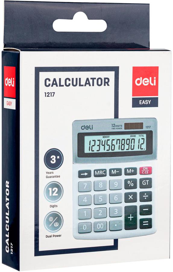 Калькулятор настольный Deli E1217 в ассортименте 12-разр.