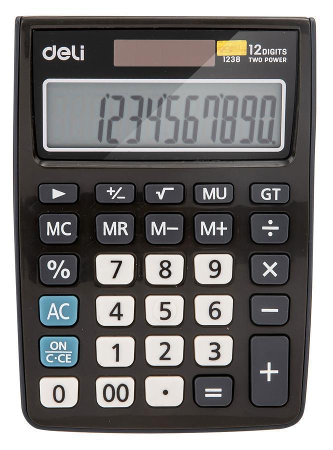 Калькулятор настольный Deli E1238black черный 12-разр.