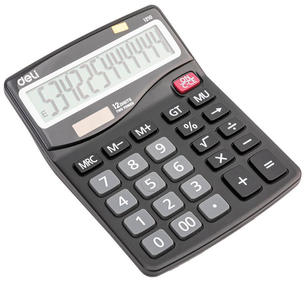 Калькулятор настольный Deli E1210 темно-серый 12-разр.