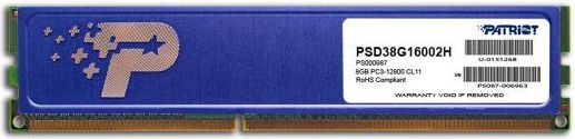 Память DDR3 8Gb 1600MHz Patriot PSD38G16002H RTL PC3-12800 CL11 DIMM 240-pin 1.5В dual rank с радиатором Ret