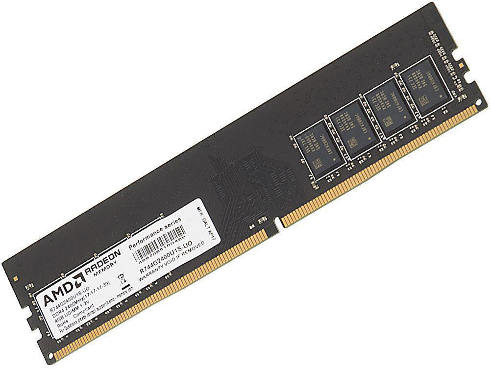 Память DDR4 4Gb 2400MHz AMD R744G2400U1S-UO Radeon R7 Performance Series OEM PC4-19200 CL16 DIMM 288-pin 1.2В OEM