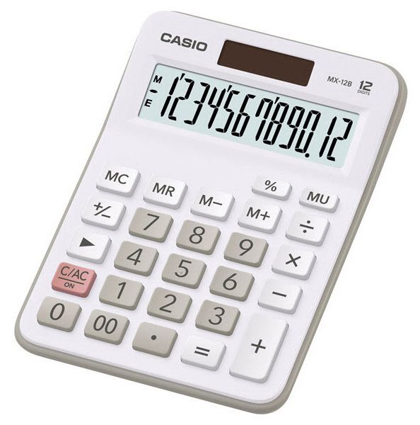 Калькулятор настольный Casio MX-12B-WE белый/серый 12-разр.