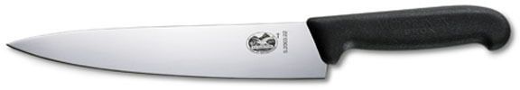 Нож кухонный Victorinox Fibrox (5.2003.22) стальной разделочный для мяса лезв.220мм прямая заточка черный