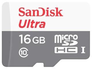 Флеш карта microSDHC 16Gb Class10 Sandisk SDSQUNS-016G-GN3MN Ultra 80 w/o adapter