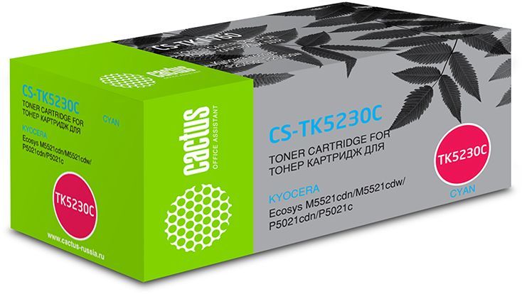 Картридж лазерный Cactus CS-TK5230C голубой (2600стр.) для Kyocera Ecosys M5521cdn/M5521cdw/P5021cdn/P5021cdw