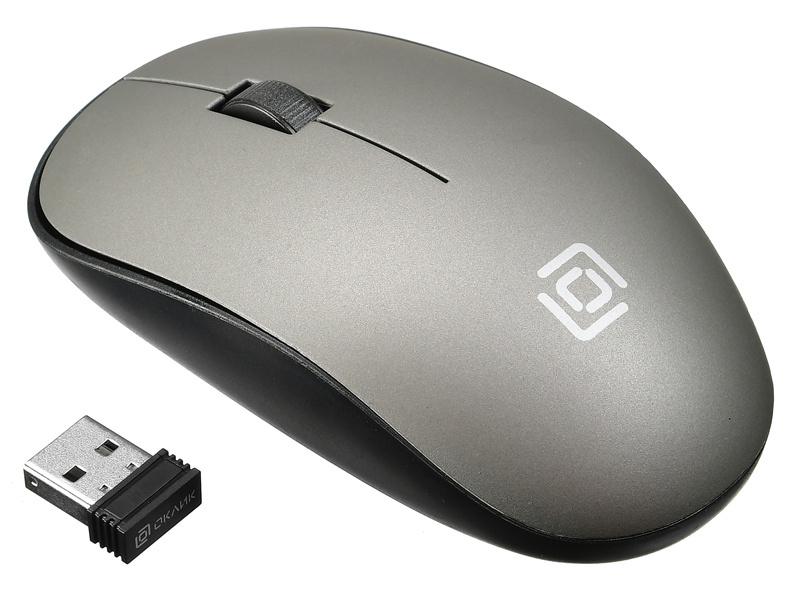 Мышь Оклик 515MW черный/серый оптическая (1000dpi) беспроводная USB для ноутбука (3but)