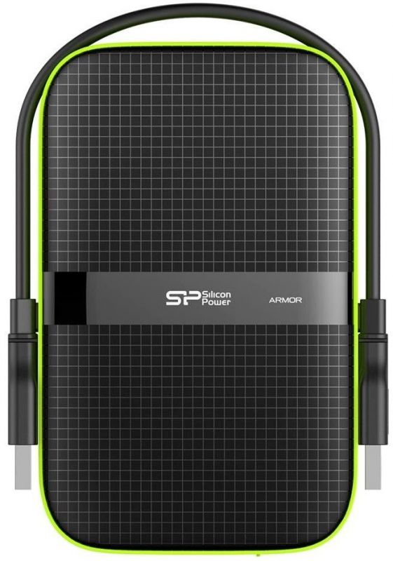Жесткий диск Silicon Power USB 3.0 4Tb SP040TBPHDA60S3K A60 Armor 2.5" черный/зеленый