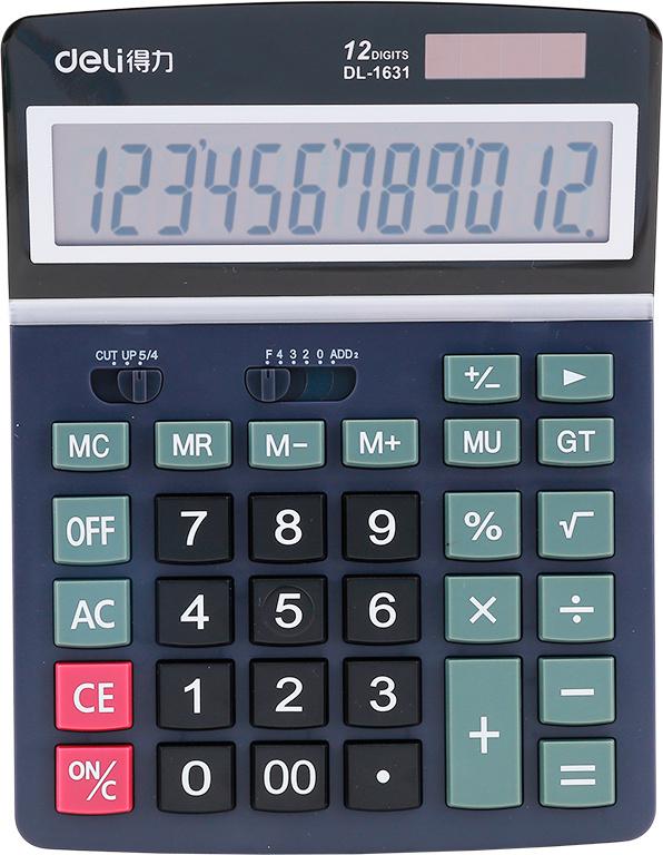 Калькулятор настольный Deli E1631 черный 12-разр.