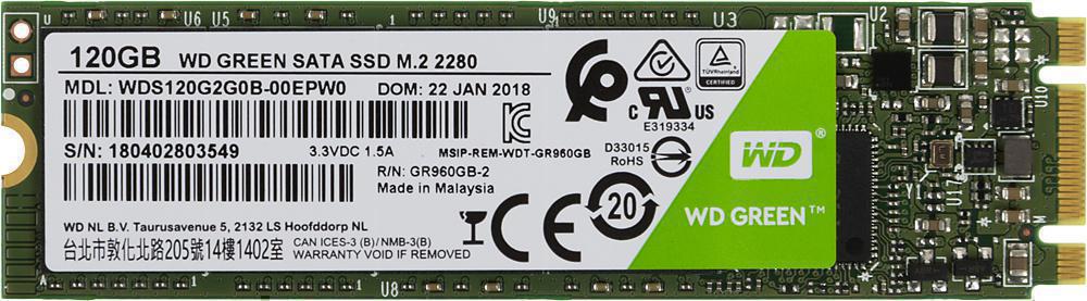 Накопитель SSD WD Original SATA III 120Gb WDS120G2G0B Green M.2 2280