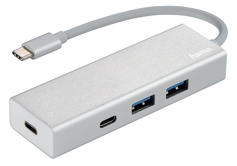 Разветвитель USB-C Hama Aluminium 4порт. белый (00135755)