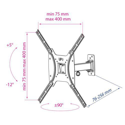 Кронштейн для телевизора Kromax OPTIMA-403 черный 15"-55" макс.25кг ...