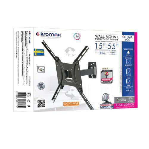 Кронштейн для телевизора Kromax OPTIMA-403 черный 15"-55" макс.25кг ...
