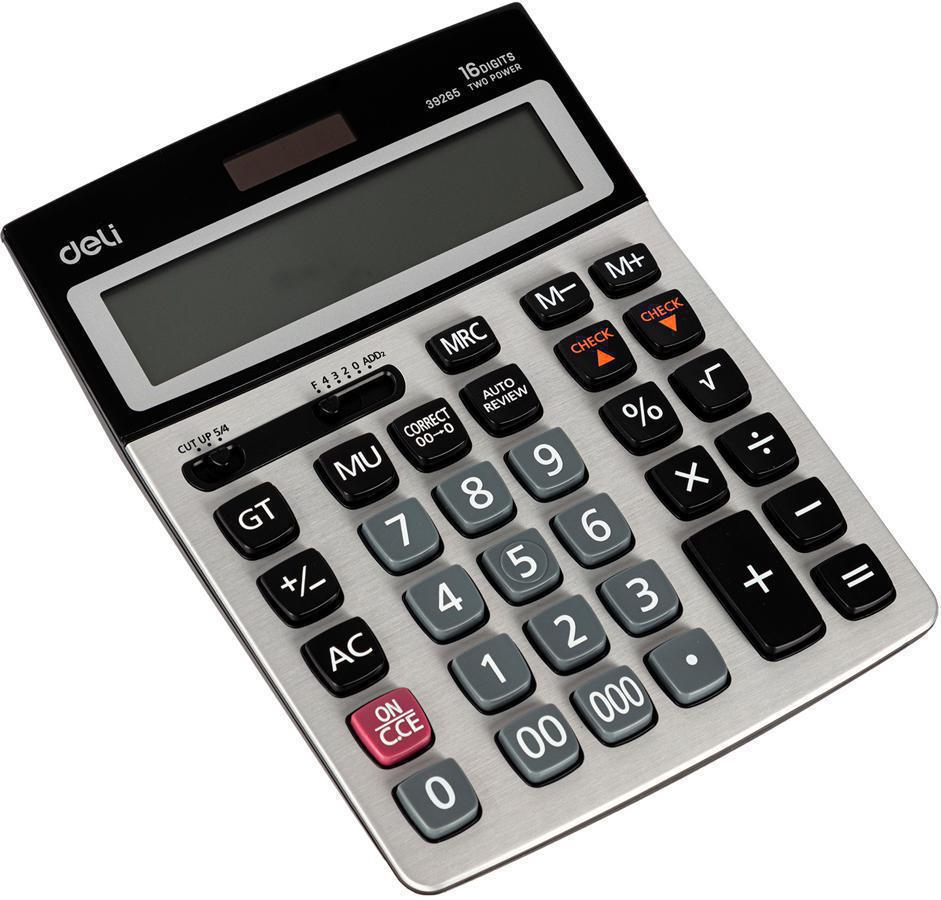 Калькулятор бухгалтерский Deli E39265 серый 16-разр.
