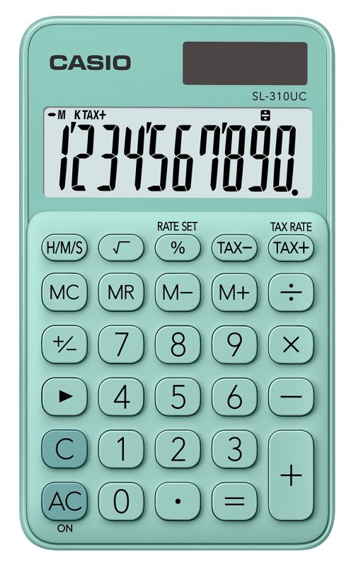 Калькулятор карманный Casio SL-310UC-GN-W-EC зеленый 10-разр.