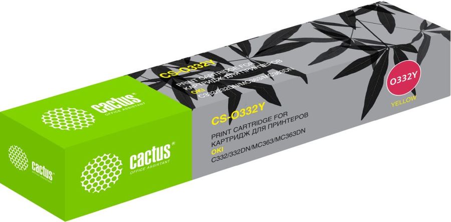 Картридж лазерный Cactus 46508733 CS-O332Y желтый (3000стр.) для Oki C332/MC363