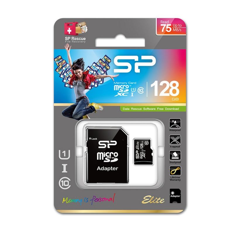 Флеш карта microSDXC 128GB Silicon Power SP128GBSTXBU1V10SP + adapter