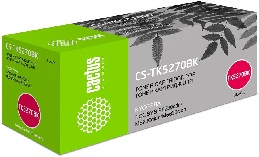 Картридж лазерный Cactus CS-TK5270BK TK-5270BK черный (8000стр.) для Kyocera Ecosys P6230cdn/M6230cidn/M6630cidn