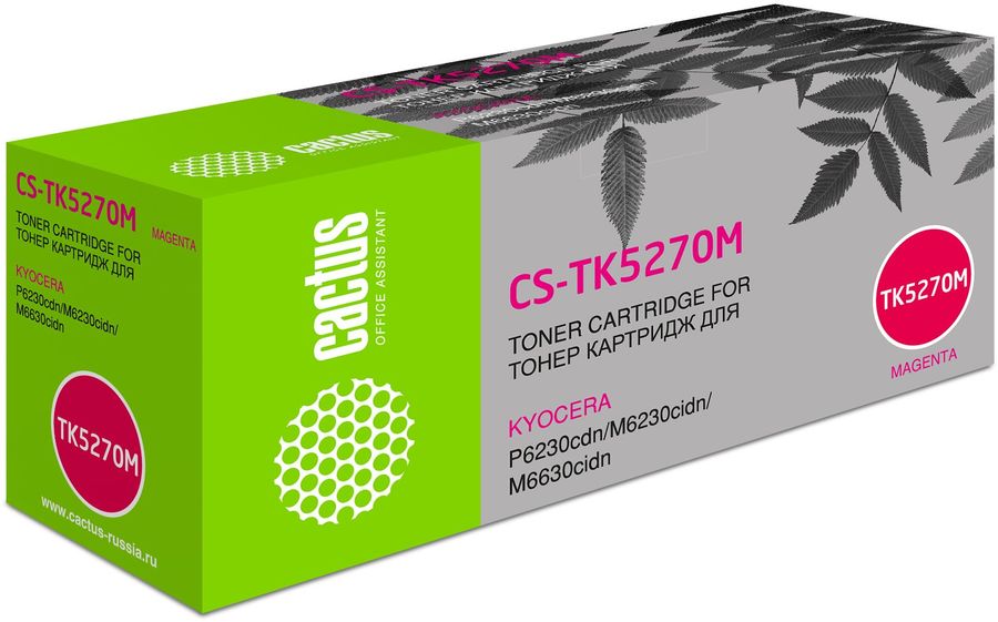 Картридж лазерный Cactus CS-TK5270M TK-5270M пурпурный (6000стр.) для Kyocera Ecosys P6230cdn/M6230cidn/M6630cidn
