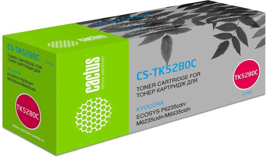 Картридж лазерный Cactus CS-TK5280C TK-5280C голубой (11000стр.) для Kyocera Ecosys P6235cdn/M6235cidn/M6635cidn