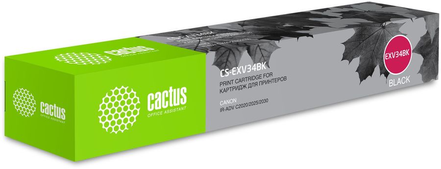 Картридж лазерный Cactus CS-EXV34BK C-EXV34 BK черный (23000стр.) для Canon IR Advance C2030L/C2030i/C2020L/C2020i/C2025i