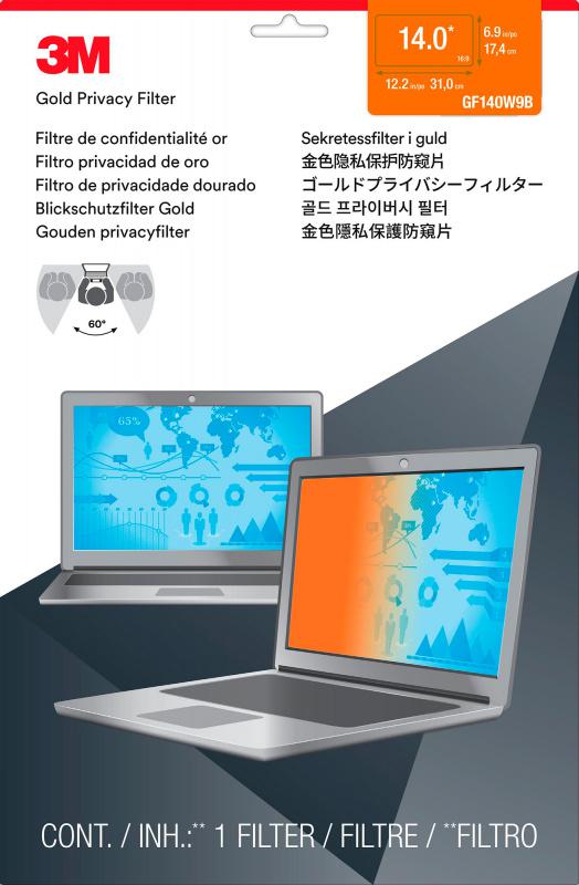 Экран защиты информации для ноутбука 3M GF140W9B (7100207016) 14" золотистый