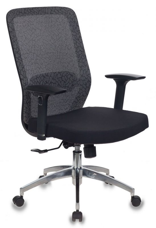 Кресло Бюрократ MC-715 серый KF-1 сиденье черный сетка/ткань крестов. алюминий