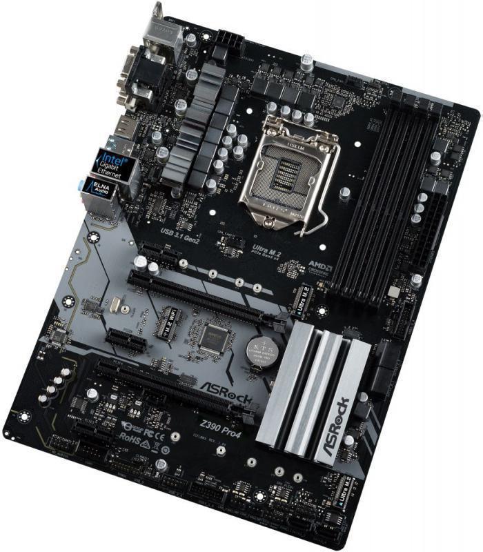 Материнская плата Asrock Z390 PRO4 Soc-1151v2 Intel Z390 4xDDR4 ATX AC`97 8ch(7.1) GbLAN RAID+VGA+DVI+HDMI