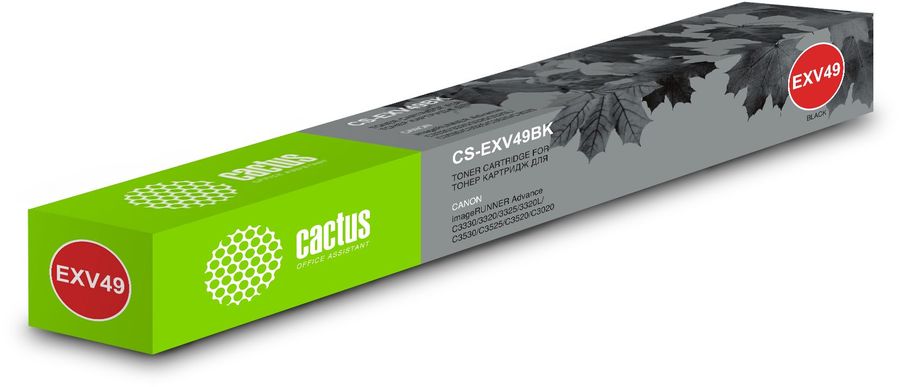 Картридж лазерный Cactus CS-EXV49BK C-EXV49BK BK черный (36000стр.) для Canon IR C3320/C3320i/C3325i/C3330i/C3500/C3520i MFP/C3525i MFP/C3530i MFP