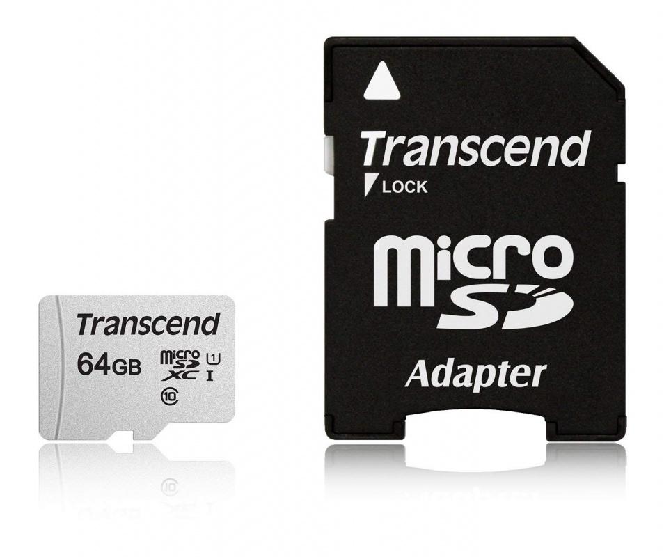 Флеш карта microSDXC 64GB Transcend TS64GUSD300S-A + adapter