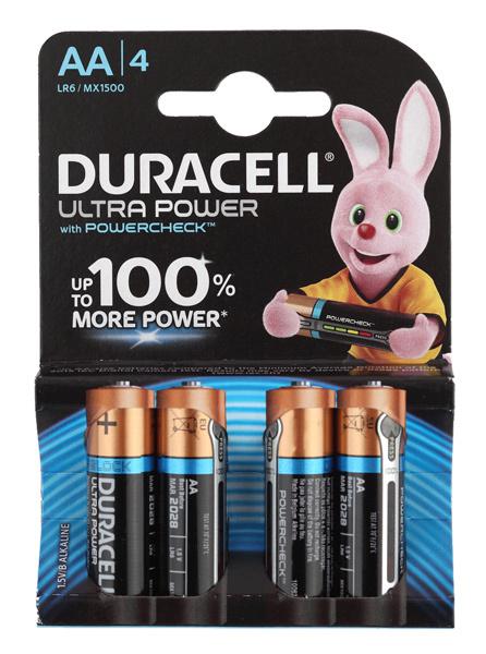 Батарея Duracell Ultra Power LR6-4BL MX1500 AA (4шт)