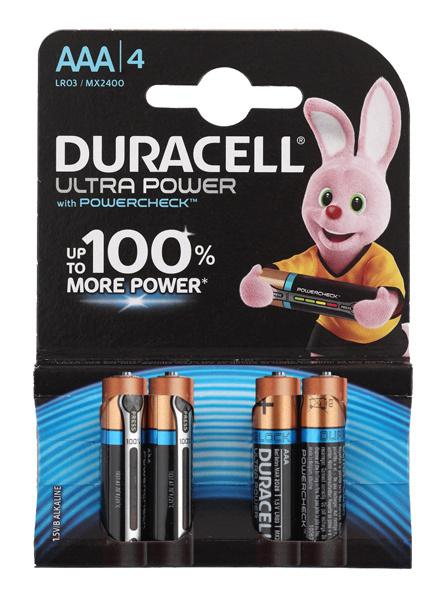 Батарея Duracell Ultra Power LR03-4BL MX2400 AAA (4шт)