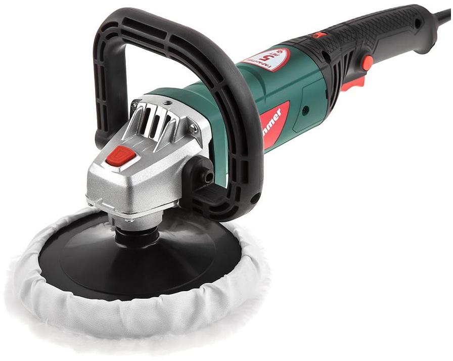 Полировальная машина Hammer USM1200P 1200Вт 3500об/мин рез.шпин.:M14 d=180мм (519462)