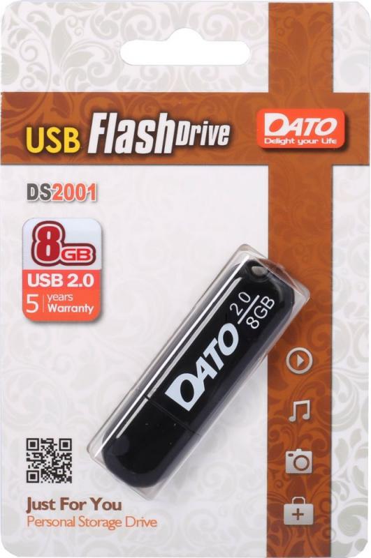 Флеш Диск Dato 8Gb DS2001 DS2001-08G USB2.0 черный