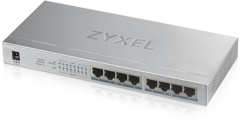 Коммутатор Zyxel GS1008HP-EU0101F 8x1Гбит/с 8PoE+ 60W неуправляемый