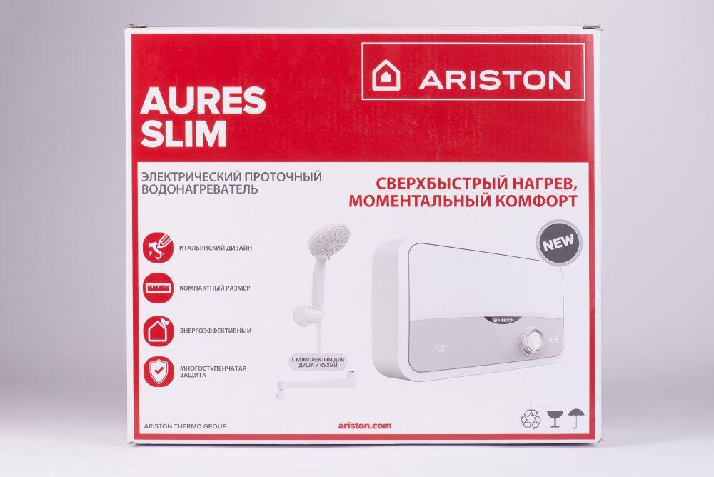 Водонагреватель Ariston Aures S 3.5 COM PL 3.5кВт электрический настенный/серебристый