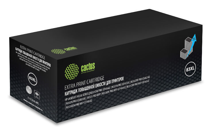 Картридж лазерный Cactus CS-CF283XL-MPS CF283XX черный (3000стр.) для HP LJ Pro M225dn/M201/M202
