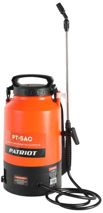 Опрыскиватель Patriot PT-5AC аккум. наплеч. 5л оранжевый/черный (755302540)