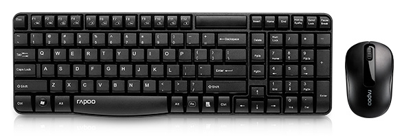 Клавиатура + мышь Rapoo X1800S клав:черный мышь:черный USB беспроводная