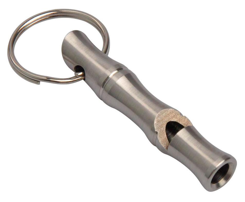 Брелок Munkees Bamboo Whistle (3387) серебристый сталь д.60мм ш.12мм (доп.ф.:свисток)